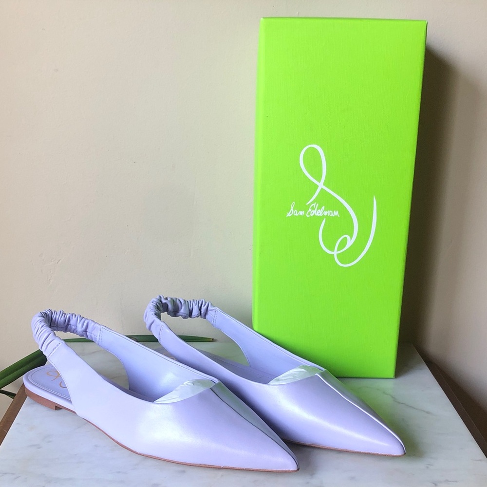 Sam Edelman Whitney Lilac Pointed Slingback Flats Nee In Box